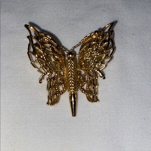 Monet Signed Double Winged Butterfly Brooch